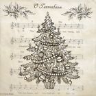 N106# 3 x Single Paper Napkins For Decoupage Craft Christmas Tree Music Notes