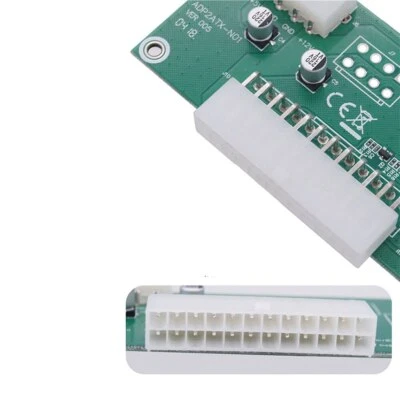 1PCS ATX 24Pin Molex 4Pin Dual PSU Power Supply Adapter Sync Starter NEW - Image 1 of 4