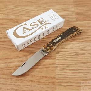 Case XX Sod Buster Jr Folding Knife Carbon Steel Blade Amber Jigged Bone Handle - Picture 1 of 11