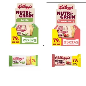 Kellogg's Nutri-Grain Bars 37g – Apple & Strawberry – Full Box (25 Bars) - Picture 1 of 5