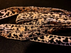 Alte antike Tüll Spitze-2 Meter-Puppen Kleidung-Vintage-Baumwolle-Schwarz-Nähent - Bild 1 von 1