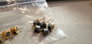 4 Vintage 12H  Gray Pinch Top Case & Gold Leads  Transistor Salvaged  Guaranteed - Picture 1 of 1