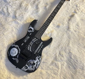 Guitarra Eléctrica Personalizada Oujia Kirk Hammett Pastillas HH Herrajes Negros - Imagen 1 de 11