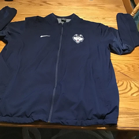 Nike UConn Huskies Jacket Mens  XL XXL Blue Full Zip Long Sleeve Jacket NCAA Cover
