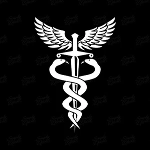 Caduceus Medical Symbol Vinyl Decal | Doctor Nurse EMT Car Window Decal Sticker - Picture 1 of 5