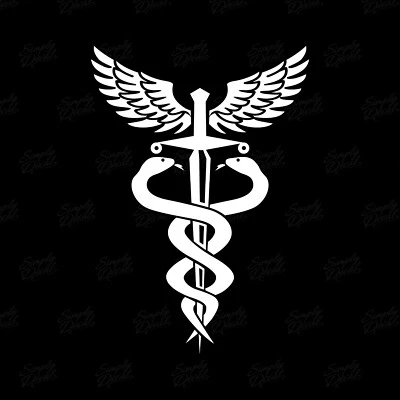 Виниловая наклейка с медицинским символом Caduceus | наклейка на окно автомобиля врач медсестра медсестра медсестра медсестра - Изображение 1 из 4