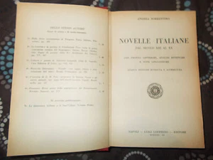 NOVELLE ITALIANE DAL SECOLO XIII AL XX DI ANDREA SORRENTINO LUIGI LOFFREDO 1934 - Picture 1 of 1