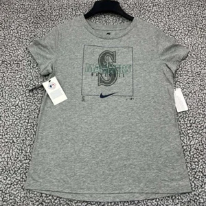 Seattle Mariners Shirt Women Medium Gray Nike Short Sleeve Crew Neck New M - Picture 1 of 7