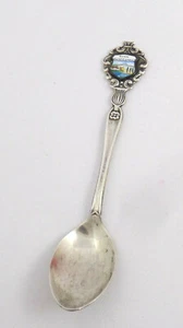 VTG German 800 Silver Souvenir Spoon Bonn Bundeshaus Enameled Coat of Arms - Picture 1 of 7