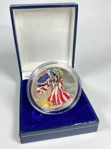 1999 American Eagle Silver Dollar In Full Color 1oz .999 Fine Silver with Box - Picture 1 of 10
