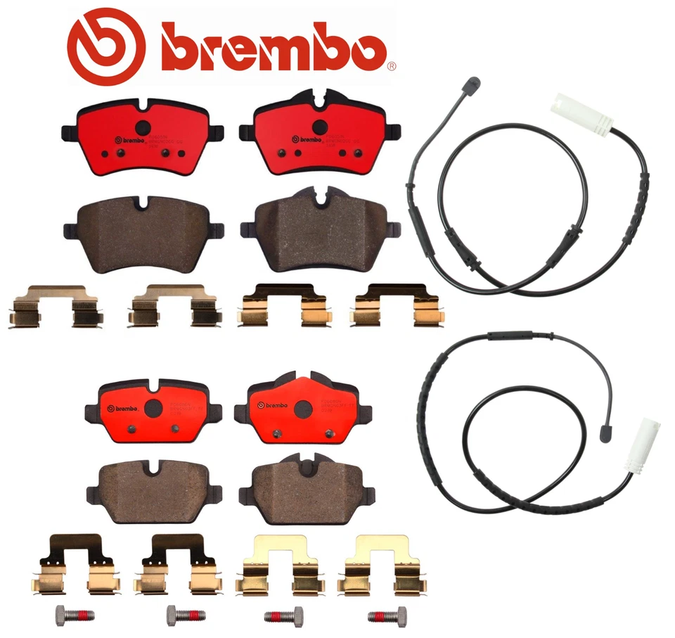 Pastilha de freio dianteiro pastilha de freio traseira cerâmica fabricante de equipamento original Brembo + sensor para Mini Cooper 11-16 - Imagem 1 de 1