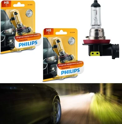 Philips Standard H8 35W Two Bulbs Head Light DRL Cornering Angel Eye Stock Lamp - Image 1 of 4