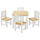 Kindersitzgruppe Kinder Möbel Set Tisch und 4 x Stuhl weiß Kiefer original Bomi