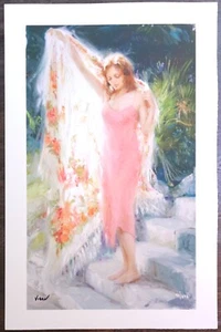 Vidan HAND SIGNED art print 90/295 Artist Pino Nephew Woman portrait Untitled #3 - Picture 1 of 9