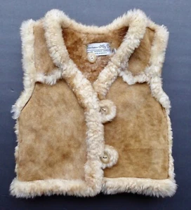 Vtg Kids Genuine Sheepskin Vest by Sportsman Mfg. Berlin WI Size M (4-7?) EXC - Picture 1 of 6