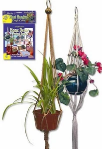 Macrame plant hanger kit plus rugmaking lawn chair knit crochet. Makes 2 hangers - Picture 1 of 2