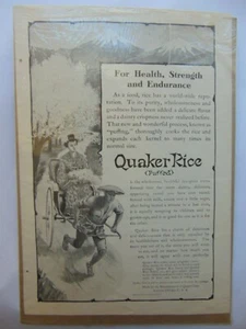 Pubblicità stampa artistica vintage 1906 QUAKER RICE risciò soffiato Lady - Foto 1 di 1