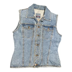 Girls Blue Jean Western Denim Vest County Seat Jeanswear  Wear Size M - Picture 1 of 7