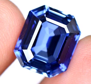 12.15 Ct Natural Blue Ceylon Sapphire AGL Certified Octagon Cut Loose Gemstone - Picture 1 of 7