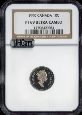 1990 Canada 10 Cents 10C NGC PF69 Ultra Cameo - Quality - Image 1 of 2