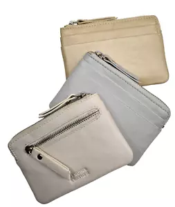 Unisex Small Coin Pouch Real Leather Purse Key Holder - Picture 1 of 47
