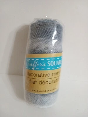 Crafter’s  Square Decorative Mesh 6 in wide x 5 Yd Gray And White Colors - Image 1 of 3