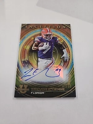 Trevor Etienne 2022 Bowman University Inception Gold Foil Auto RC 43/50 {ZB} - Image 1 of 3