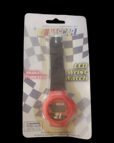 Nascar Ricky Rudd LCD Wrist Watch NEW #21 Multi-fuction 2000s (YELLOWED PACKAGE) Cover