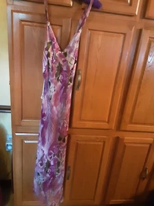 Donna Ricco New York Blumendruck Kleid Gr. 10 gefüttert - mit Neckholder zum Binden Midi - Bild 1 von 8