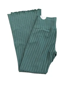 Leggings svasati nuovi con etichette Offline by Aerie OG Groove a costine verde scuro vacanze festive - Foto 1 di 7