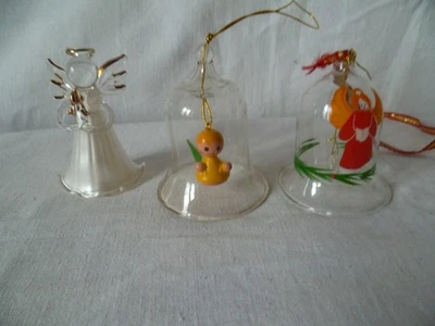 Alter Christbaumschmuck - Retro Glaskglocken und Glasengelchen 70erJahre - Bild 1 von 4