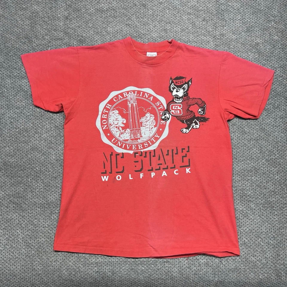 Camiseta Wolfpack Vintage Años 90 Universidad de Carolina del Norte Estado Grande Para Hombre’s Roja  Foto 1 de 4