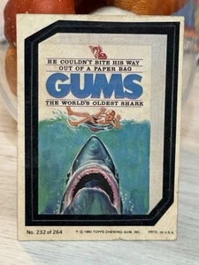 1980 Topps Wacky Packages Series 4 “JAWS” Gums #232 Checklist - Picture 1 of 2