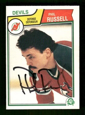 1983-84 O-Pee-Chee 237 Phil Russell signed auto autograph  BXCP41 - Image 1 of 2