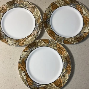 Set of 3 Corelle Woodland Leaves 10-3/4" Dinner Plates - Picture 1 of 6