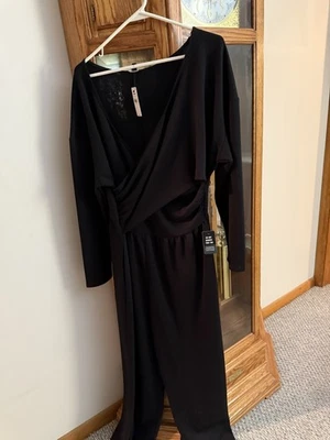 Nuevo con etiquetas Mono Express Para Mujer Negro Talla Grande Pierna Ancha Foto 1 de 3