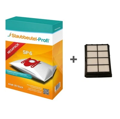20 Staubsaugerbeutel SP6 1x HEPA 003 geeignet für Siemens VS 04G188GB Cycletech - Bild 1 von 4