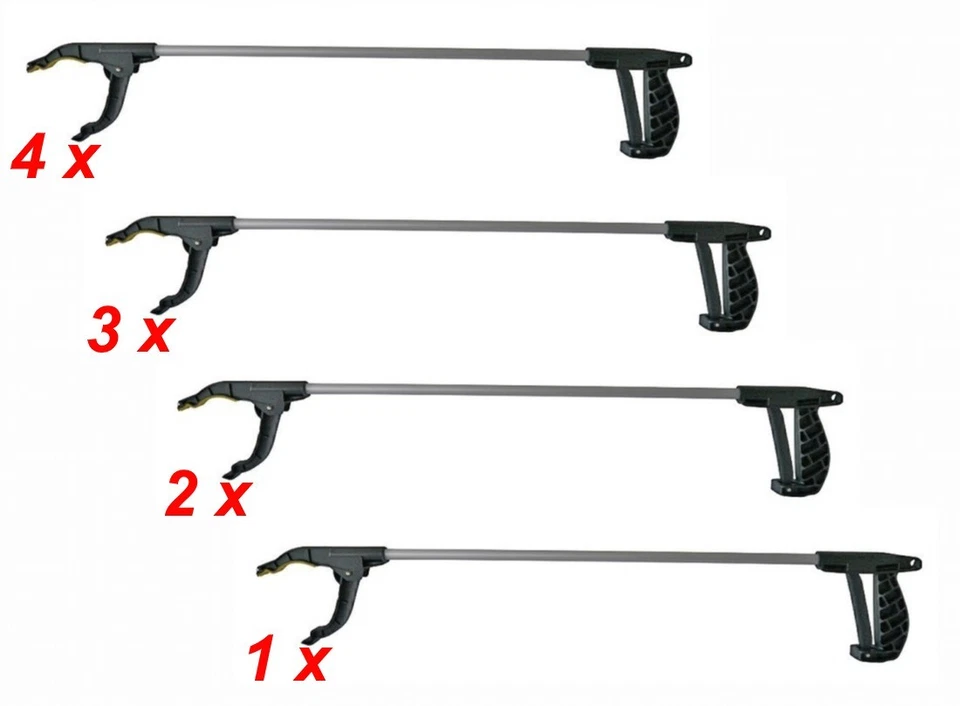 TOPTEN 1x - 4x Greifhilfe mit Magnet Greifzange Greifarm Müllzange Müll Greifer