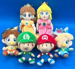 Lot 6 PRINCESS BABY SET mario Luigi Super Mario Plush Toy ( good condition ) JP - Picture 1 of 14