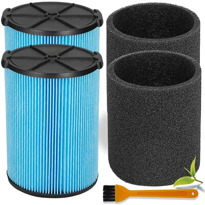 LVJUSEN 2 Pack VF5000 Vacuum filter For Wet/Dry RIDGID Shop Vac 3 Layer 5-20 Gallon