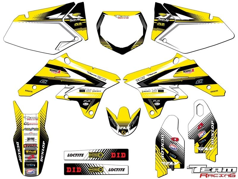 KIT GRÁFICOS SUZUKI RMZ 250 2007-2009 CALCOMANÍAS PEGATINAS RMZ250 DIRTBIKE MX 2008 Foto 1 de 1