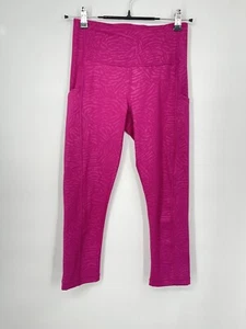 ATHLETA Women Size XS Pink Ultimate Stash Pocket Printed Capri Animal Print - Picture 1 of 6