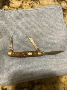 Vintage Schrade 808 Walden Stockman Jigged Delrin USA made Folding Pocket Knife - Picture 1 of 4