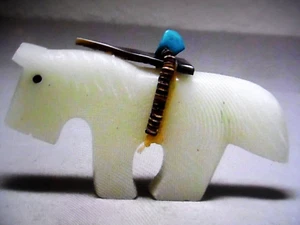 ZUNI FETISH F-3101 BLUE KRYPTONITE GLOW STONE HORSE BY KENRIC LAIWAKETE - Picture 1 of 8