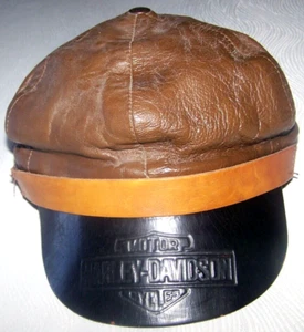 Harley Davidson Vintage 70' Leather Works Motorcycle B/S Captains Hat Size Large - Picture 1 of 7