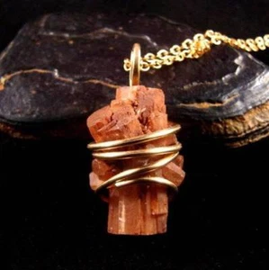 Aragonite Star Crystal Pendant Bronze 3 - Picture 1 of 2