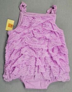 New Baby Girl Clothes Cherokee 0-3 Month Light Purple Lace Romper Outfit