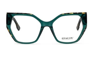 Enox DIANA Women's Eyeglasses Cat Green Hexagonal Wide Shaft - Picture 1 of 2
