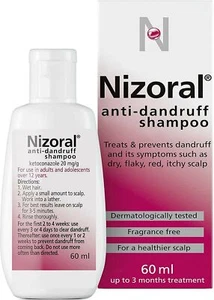 Nizoral Anti-Dandruff Shampoo, Treats and Prevents Dandruff - 60ml
