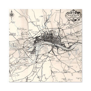 Map Crown 1930 London City England 1660 Plan Chart Large Wall Art Print Square